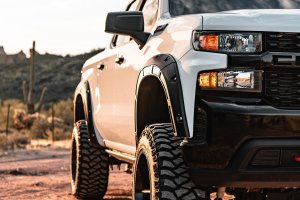 Chevrolet Silverado 1500 Fender Flares - Rough Country - Defender - Satin Steel - '19-'22